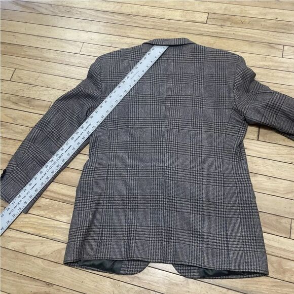 STANLEY BLACKER Blazer Mens 43R Tweed Gray Brown Plaid 100% Wool Jacket 51804 - Picture 12 of 16
